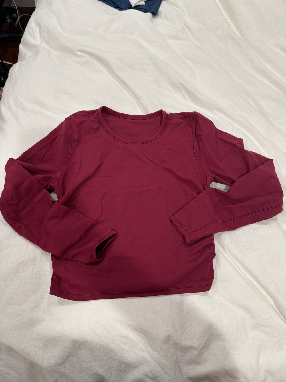 Lululemon size 8 maroon burgundy ruched long sleeve